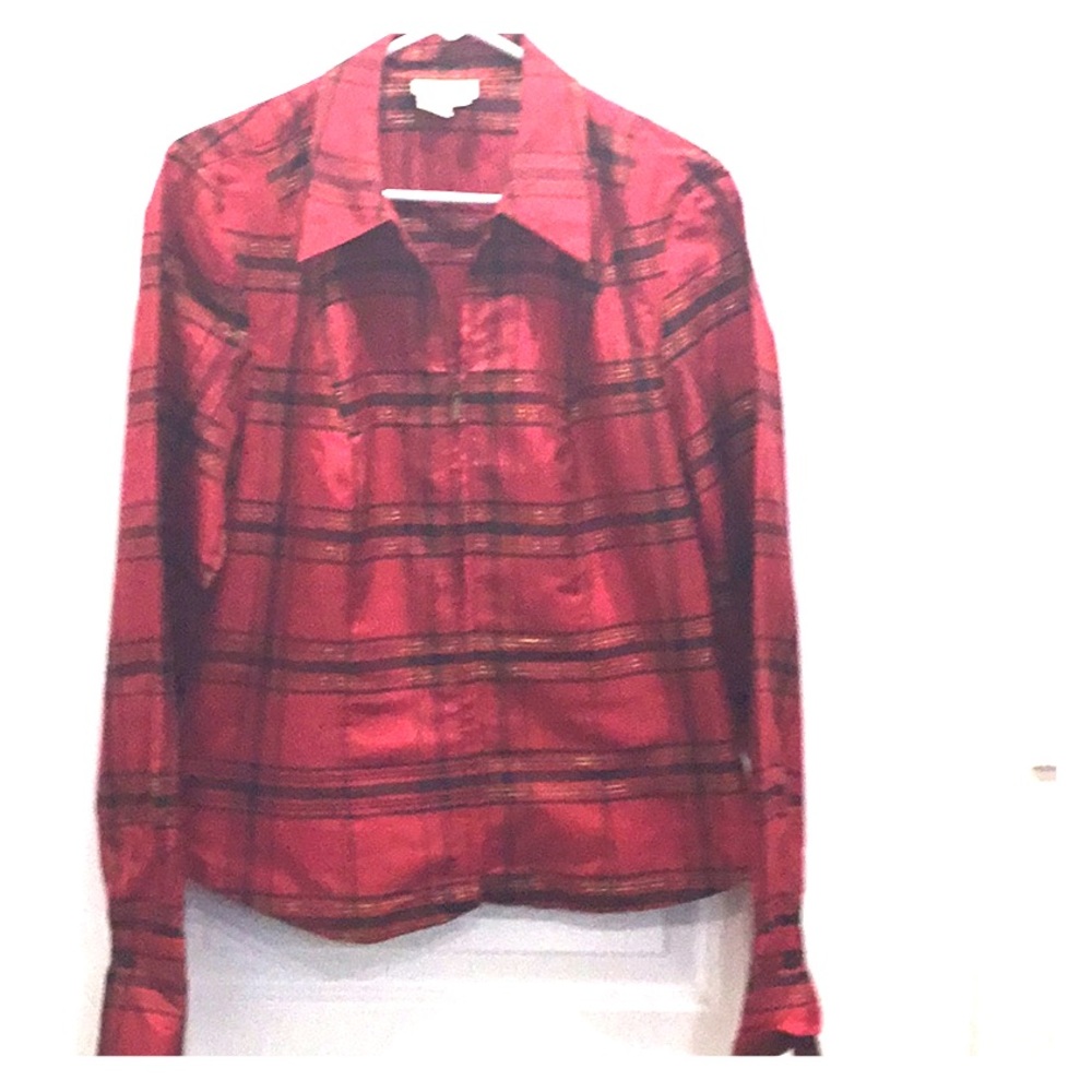Cold water Creek Zip up Blouse, Size Medium